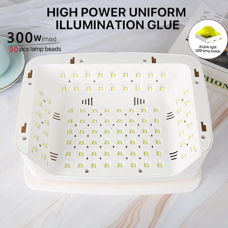 Nail Dryers 380W Professional Dryer 90 Leds UV Lamp for Curing All Gel Polish Motion Sensing Manicure Pedicure 231204