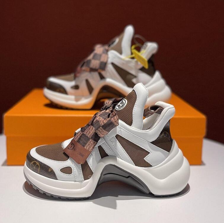 Sneakers Women's New Thick Sole Color Block Heightened Casual Sneakers Fashion Designer High Quality Women's Shoes