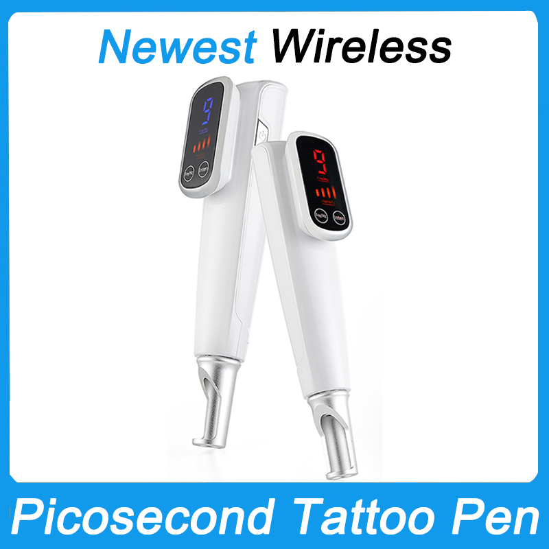 Rechargeable Wireless Picosecond Laser Pen Upgraded Blue Red Light Therapy Device Anti-acne Tattoo Removal Machine Scar Mole Freckle Removal Dark Spot