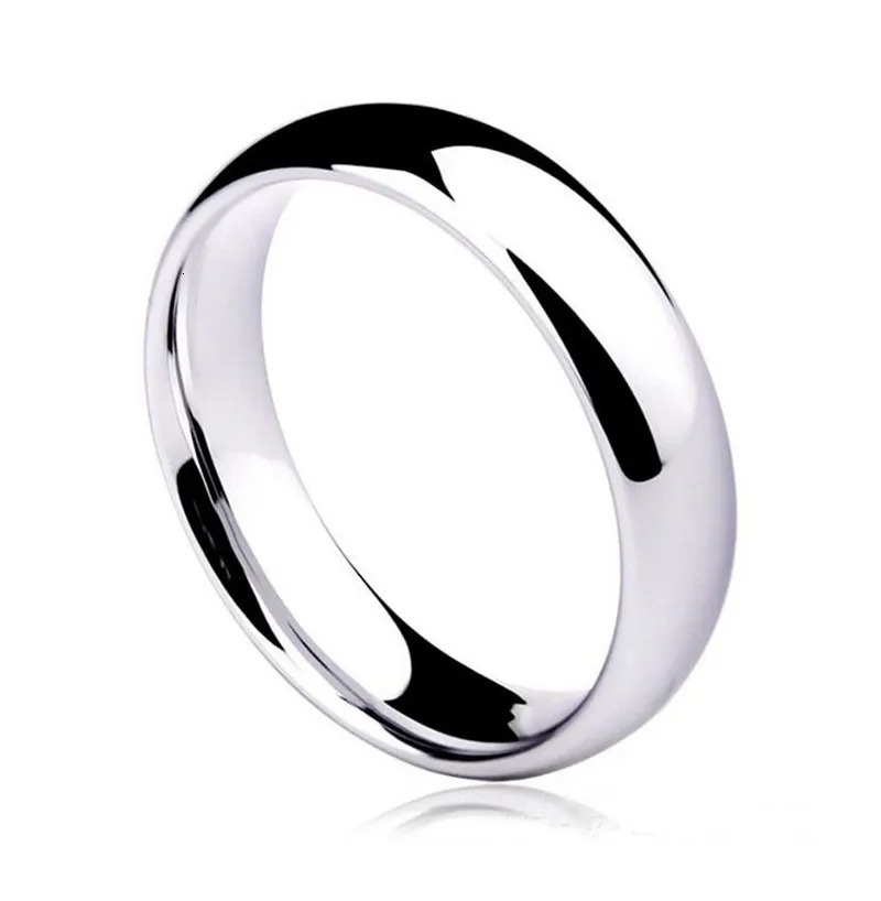 Wedding Rings High Polish Gold Plate Steel Women Man Ring Top Quality Gloss Lovers Jewelry 231204