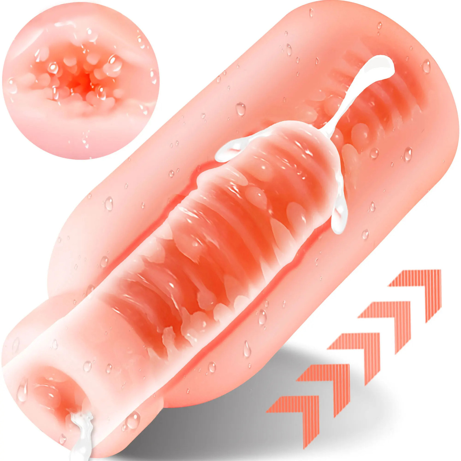 Masturbators Male Soft Realistic Vagina Sex Toys for Men Silicone Milk Bottle Shape Masturbation Cup Adult 231204