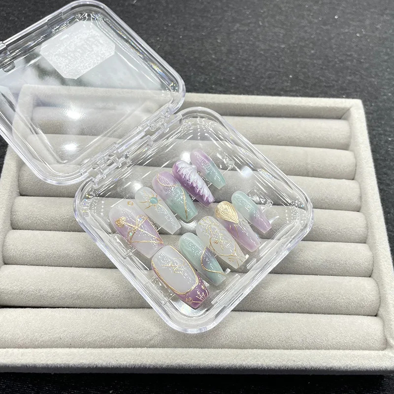 False Nails Emmabeauty Handmade Press On Zodiac Series Sagittarius Medium Long Whitening Temperament Gentle WindNoEM24494 231204