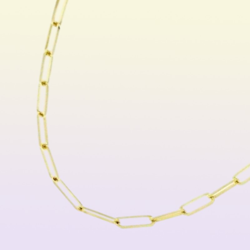 Fashion 925 Sterling Silver Plain Large Paper Clip Paperclip Chain Necklace Custom5831519