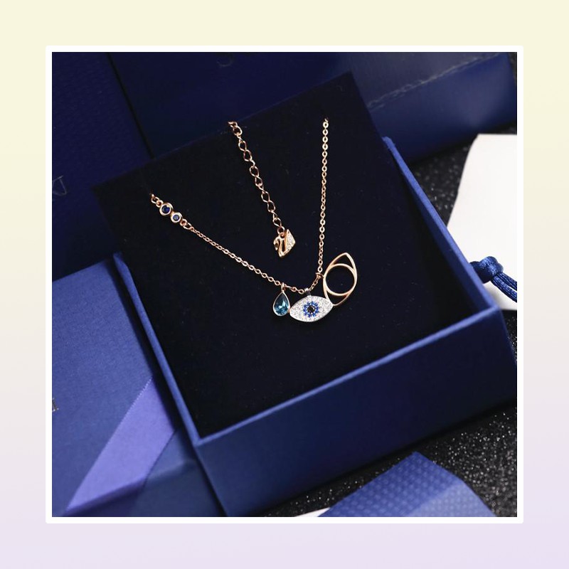 Classic Evil Eye Necklace Jewelry for Women Girls Jewelry Set Gift Silver Rose Gold 2Colors 925 Sterling Silver Plated