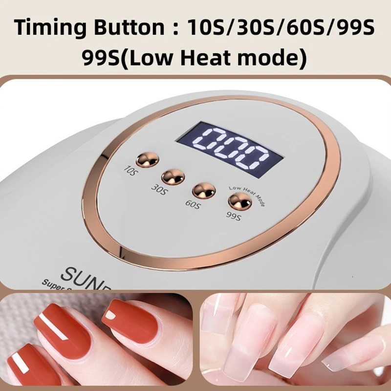 Nail Dryers Max UV LED Lamp For Dryer Manicure Drying 66LEDS Gel Varnish With LCD Display Salon 231204