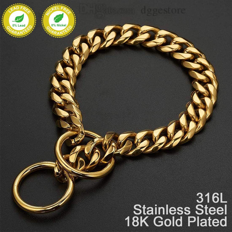 Pet collars dog collars stainless steel metal training collars suitable for small and medium-sized large dogs to wear