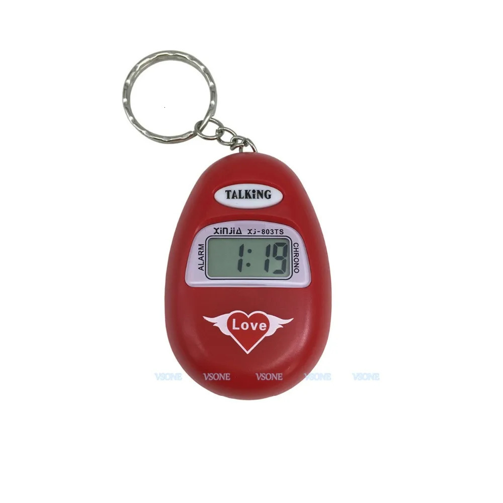 Keychains Lanyards Spanish Language Talking Key Chain Clock Big Voice with Alarm for The Old Man or Blind People 231205