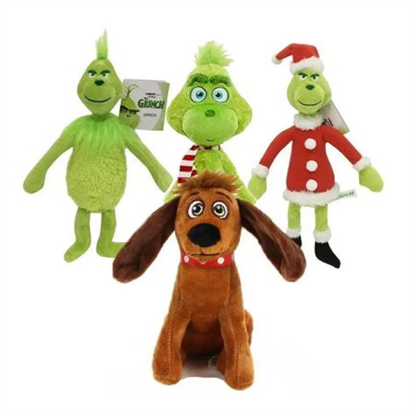 Grinch Stole Plush Toys green Grinch stuffed toy Max Dog Doll Soft Stuffed Cartoon Animal Peluche for Kids Christmas Gifts - view 3