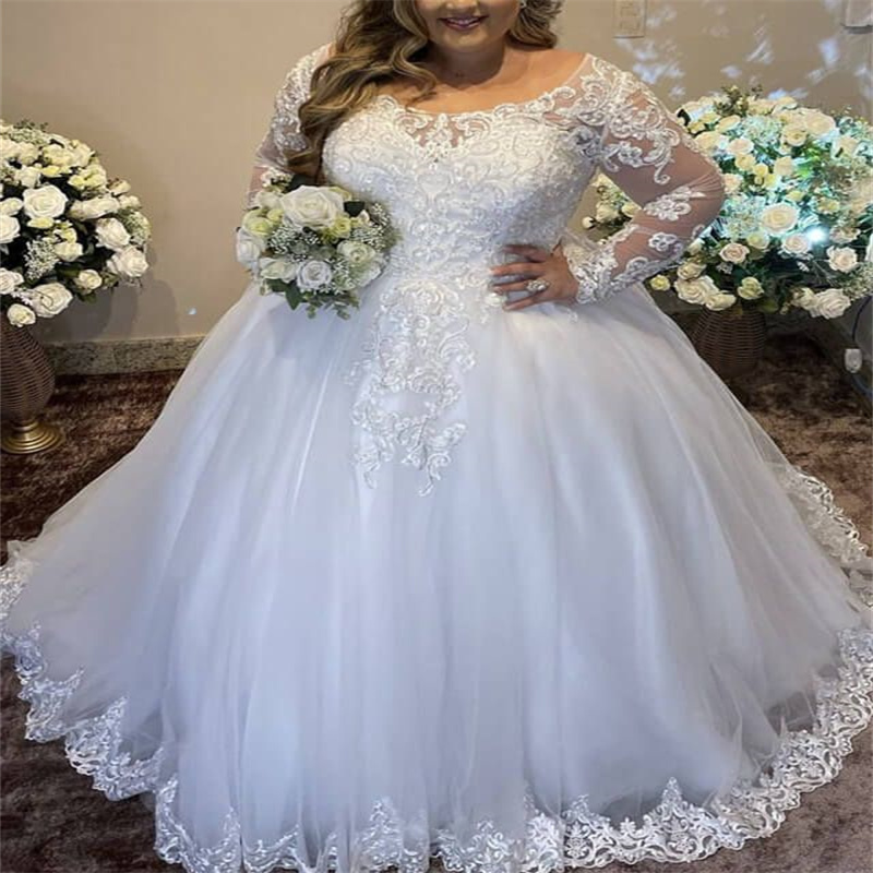 Curvy Plus Size Wedding Dress Ball Gown Appliques Lace Country Style Rustic Bride Dress Sexy Backless Corset Unique Church Sweep train Bridal Robe De 