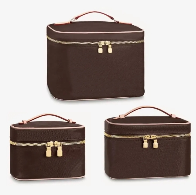 Women designer makeup bag luxury tote handbag wash pouch man purse Leather Shoulder clutch cosmetic bags Cases