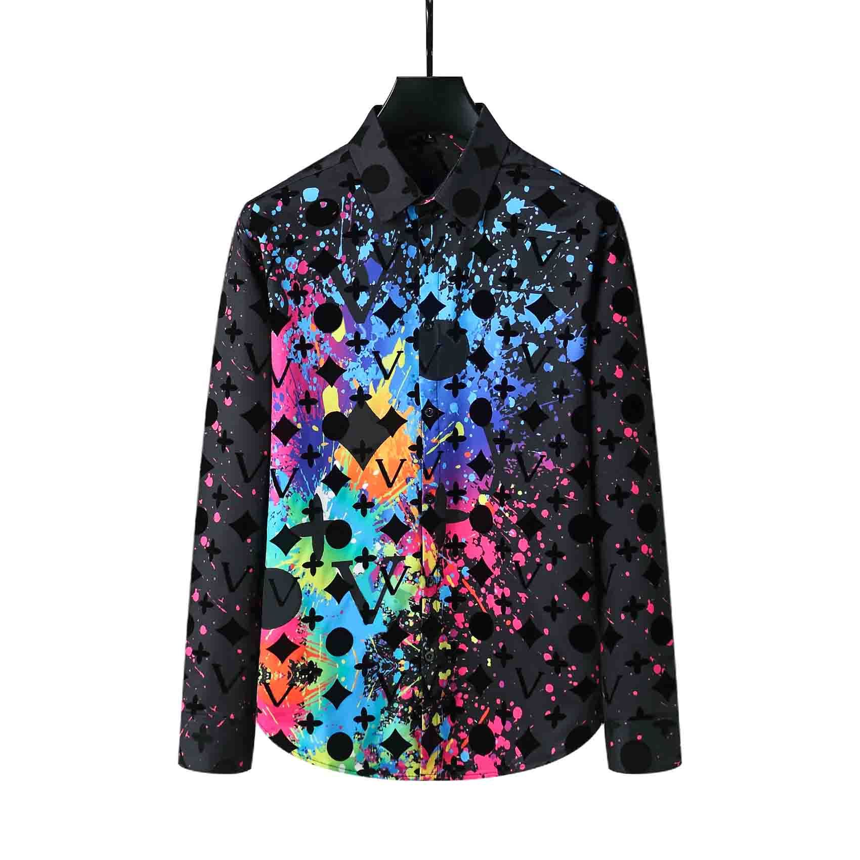 2024 Designer Men Button Up Dress Shirt Formal Business Casual Long-sleeved Mens Shirts Breathable T-shirt Clothing