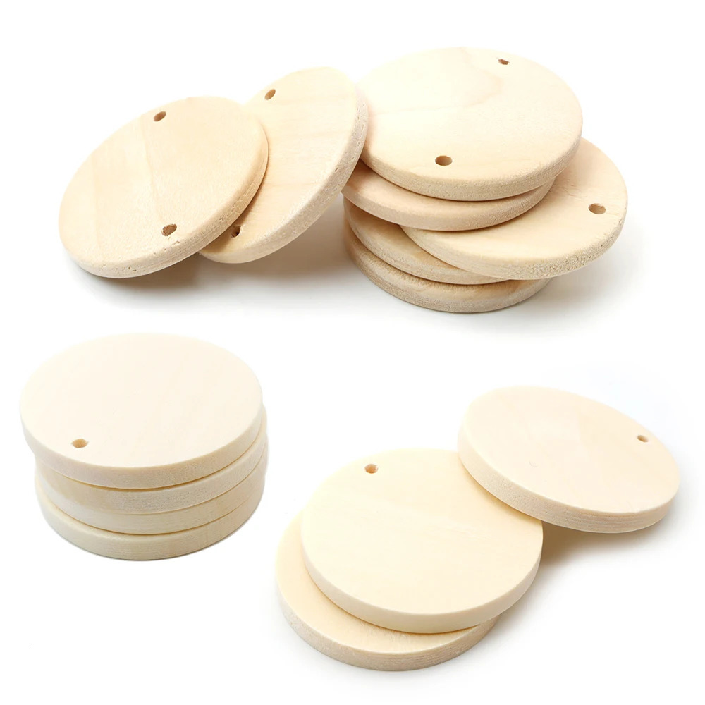 Keychains Lanyards Wholesale 100 Pcs Round Wooden DIY Keyring with Keychain Wood Tags with Hole Reminder Record Calendar Wood Chips DIY Crafts 231205