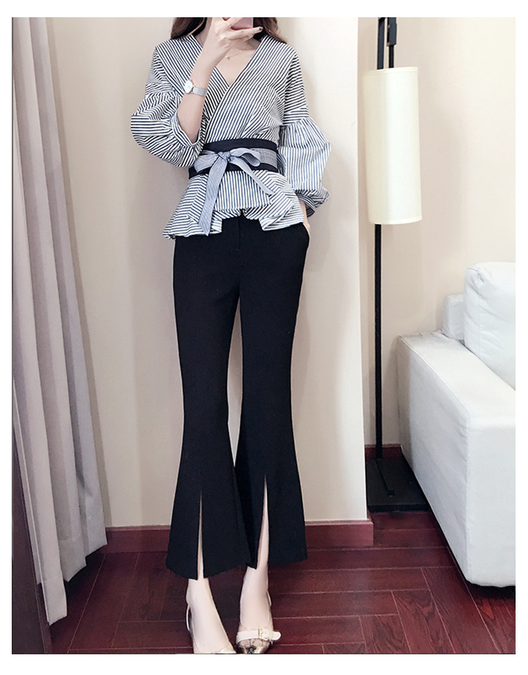 Women's Two Piece Pants Hong Kong style social bf cautious machine goddess style shirt paired with playful short stature set for women two-piece 