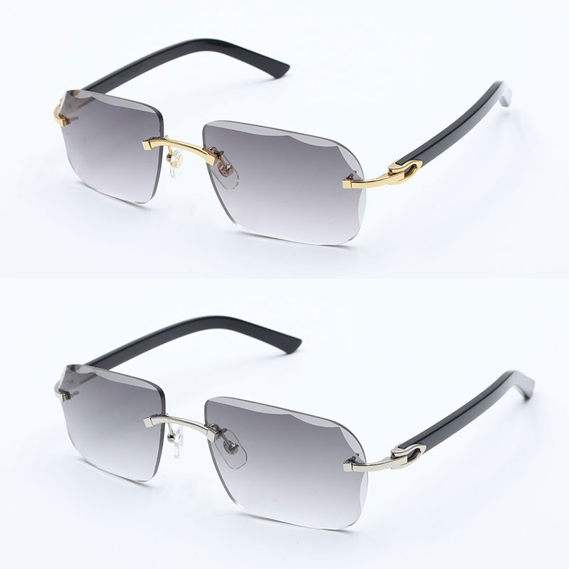 Selling diamond cut lens Rimless Sunglasses for women 3524012 Gradient Lenses Designer Sun glasses Woman Lentes de Sol Mujer Marble White Plank Heart Lens Hot