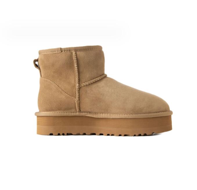 Classics ultra mini Platform boots 5854 short women snow Boots Sheepskin Plush casual keep warm boots with card dustbag Beautiful Gift F2023