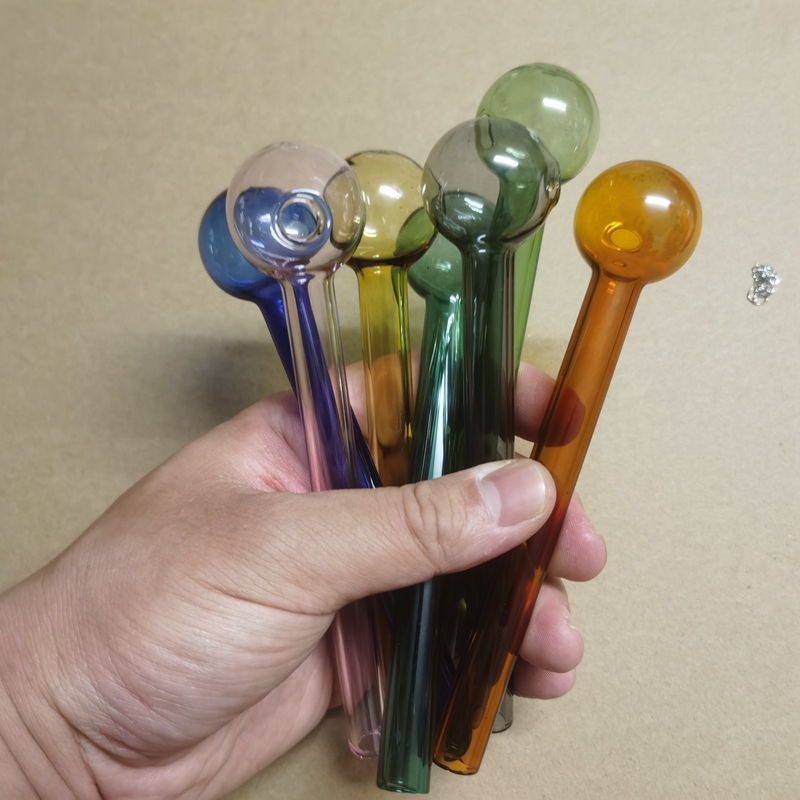10Pcs 4 inch 6inch Colorful Glass Pipe glass tube smoking pipes tobcco glass Water Hand Pipes hand craft Smoking Accessories