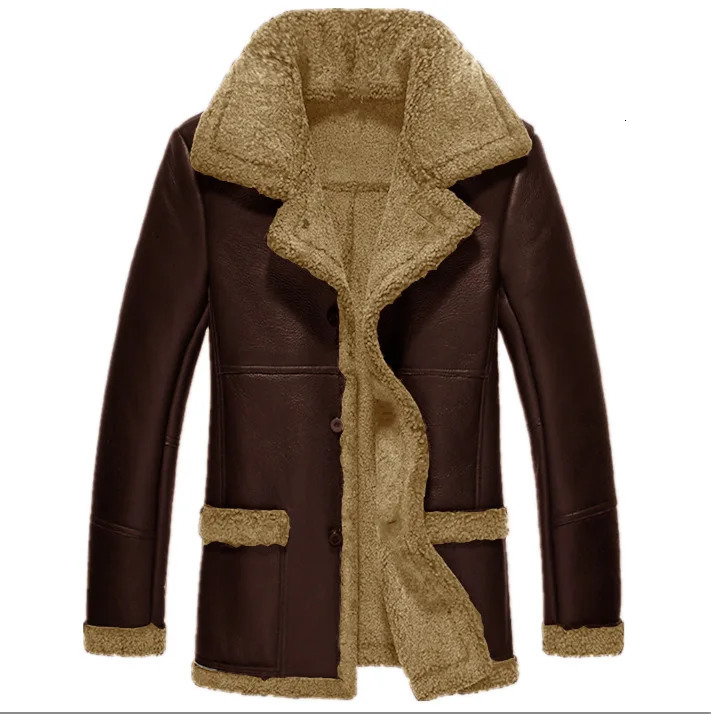 Men's Leather Faux 2023 Fur Coat Outdoor Jacket Autumn Winter Integrated Thickened Long Sleeve Fashion Casual Solid Color 231205
