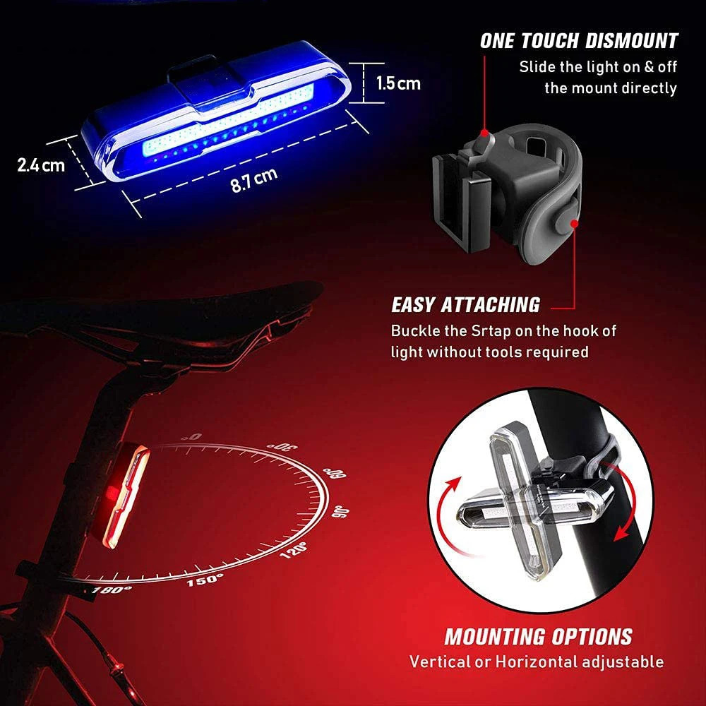 Bike Lights Dilwe Bicycle Rear Light Ultra Bright USB Rechargeable High Intensity LED Tail Accessories for Cycling Mountain 231206