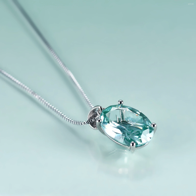 Pendants Gem's Beauty 10X14 Mm Oval Cut Lab Green Spinel Necklace Jewelry 2023 Style 925 Sterling Silver For Women Romantic Gift
