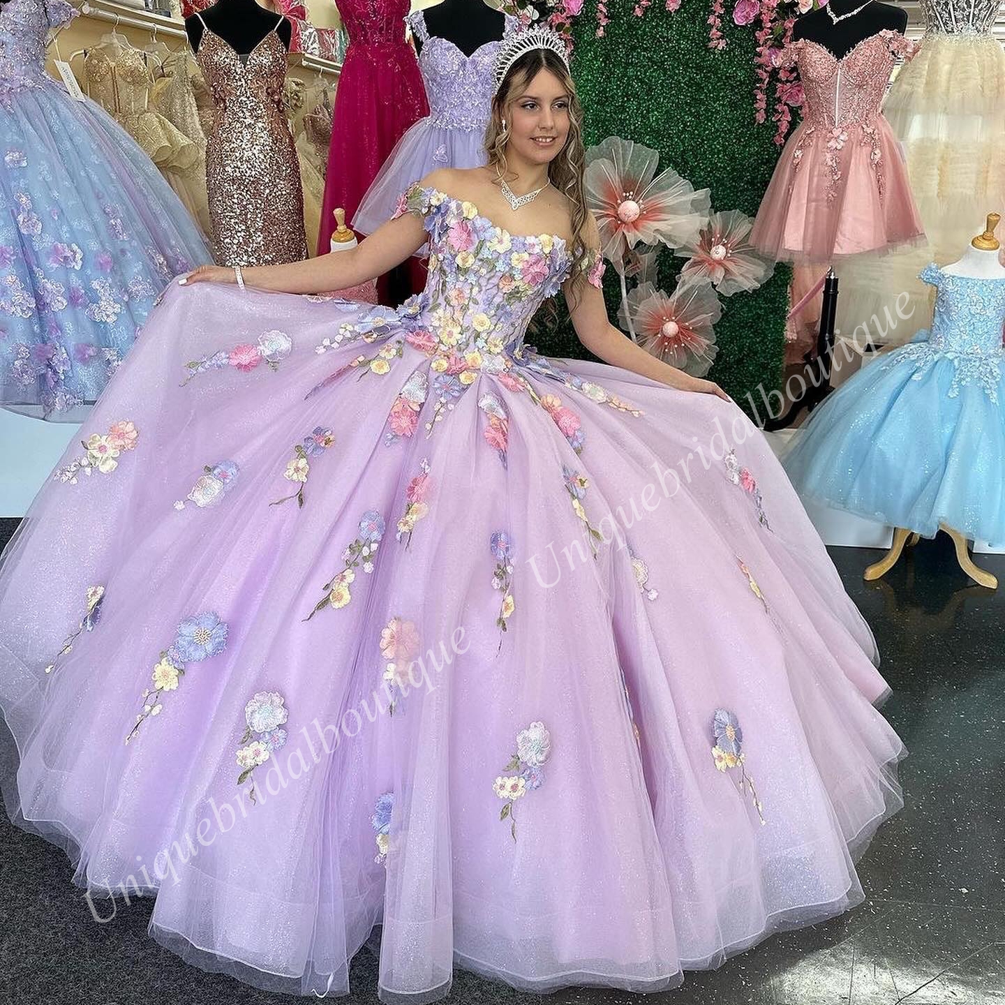 Multicolor Ral Embroidered Quinceanera Dress 3D Lace Detachable Off-Shoulder Quince Ballgown Corset Sweet 16 Birthday Party Vestidos De 15 Anos Charro