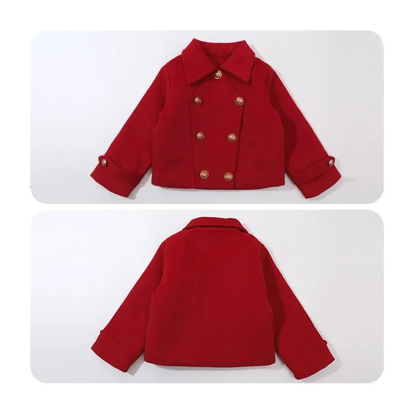 Clothing Sets Baby Girl Cotton Padded Wool Clothes Set Jacket Skirt 2PCS Infant Toddler Child Warm Christmas Year 1 10Y 231206