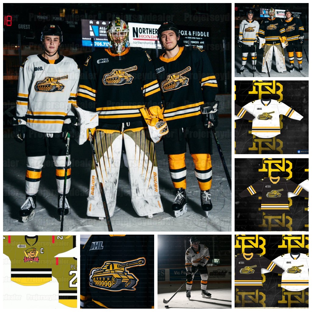 OHL North Bay Battalion 2024 Centurion Hockey Jerseys Anthony Romani Dalyn Wakely Ty Nelson Owen Van Steensel Justin Ertel Ethan Procyszyn Iggy Pazii