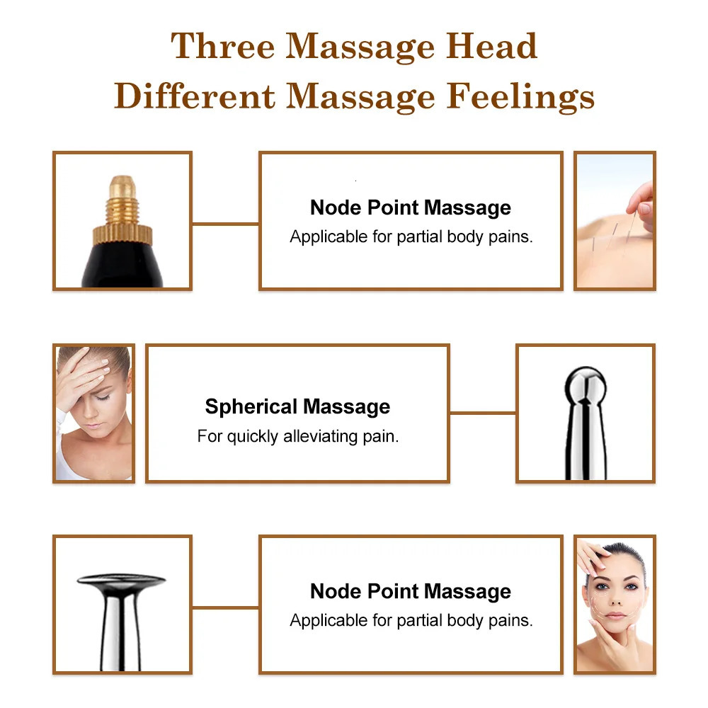 Face Massager Electronic Acupuncture Pen Electric Massager Meridian Laser Pointer Physiotherapy Equipment Body Back Neck Foot Relaxing Massage 231205
