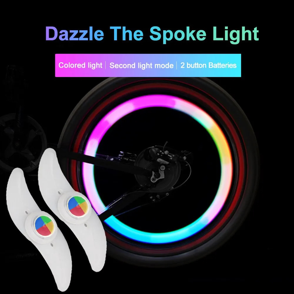 Bike Lights Colorful Wheel Spoke Light Waterproof MTB Balance Bicycle LED Tyre Tire Flash Warning Cycling Lamp 231206