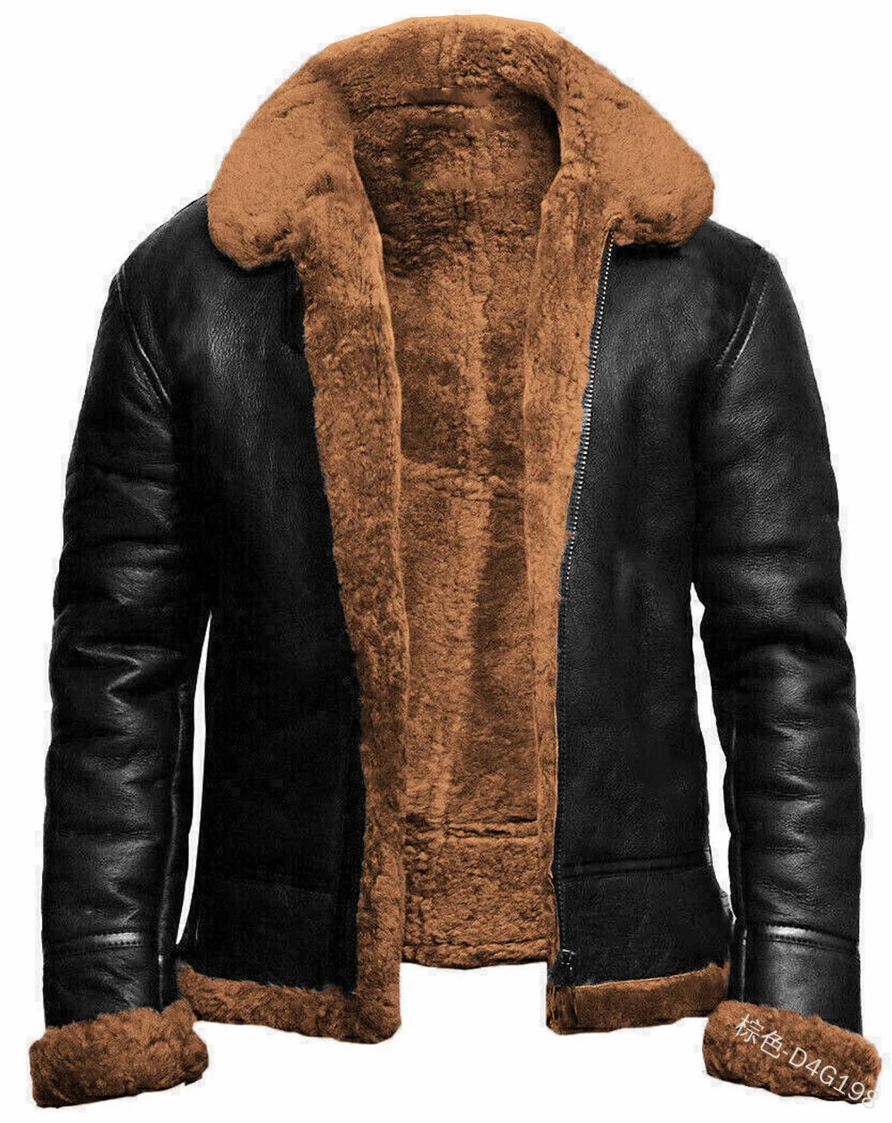 Men's Leather Faux Men Loose Zipper Casual Straight Hem Autumn Winter Coat Parka Fleece Lined Lapel Pu Fashion Clothing Jacket 231205
