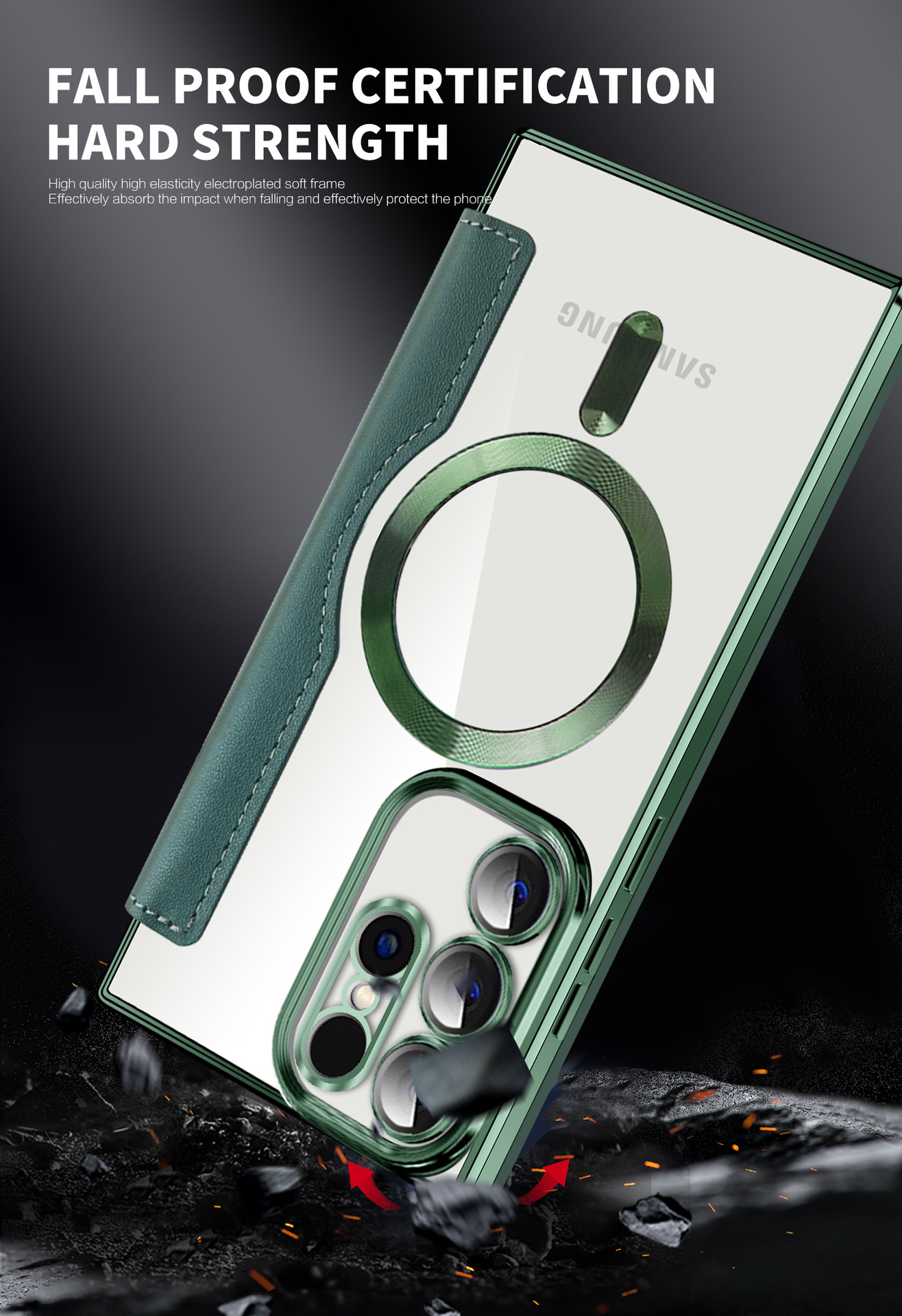 For Samsung S25 S24 Ultra Wallet Phone Case Magnetic Magsafe Wireless Charging Cover For Galaxy S23 S22 ultra Plus A55 Folio Flip PU Leather Kickstand