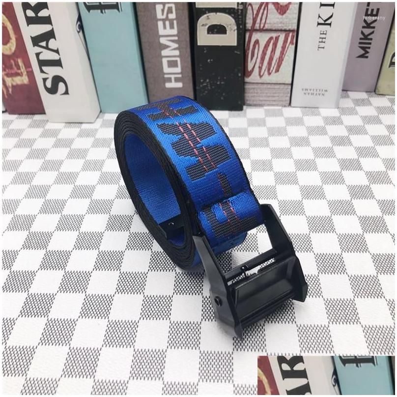 Belts Fashionable Mens Womens Canvagehs Letters Youth Students Street Hip-hop Trend Lengthened Couple Models Gift Drop Delivery Fas Dh7ia