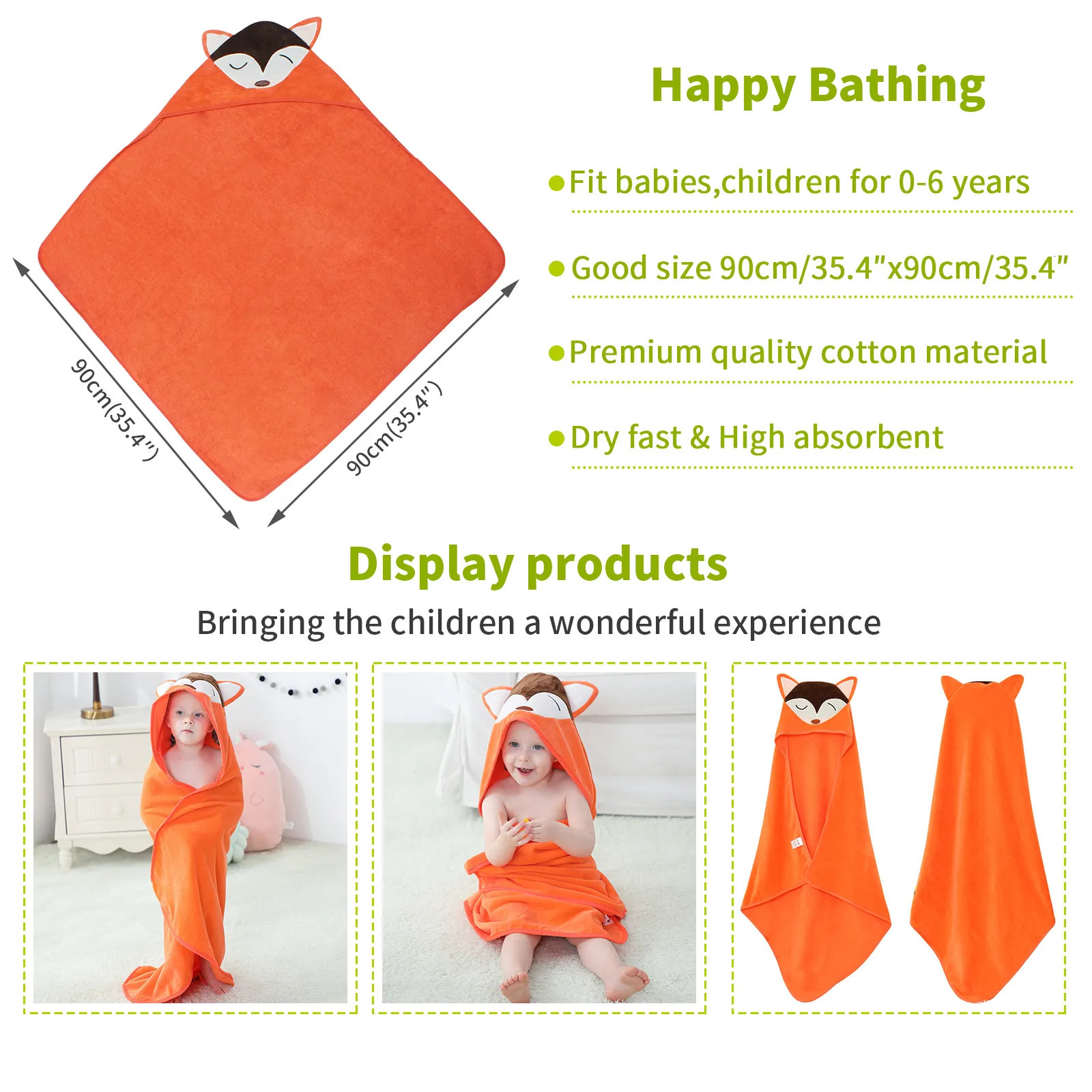 Towels Robes MICHLEY Soft Cotton Animal Face Hooded Baby Bath Towel born Bathrobe Shower For Kids Boy Girls Unisex Infant Blanket 0-6T 231204