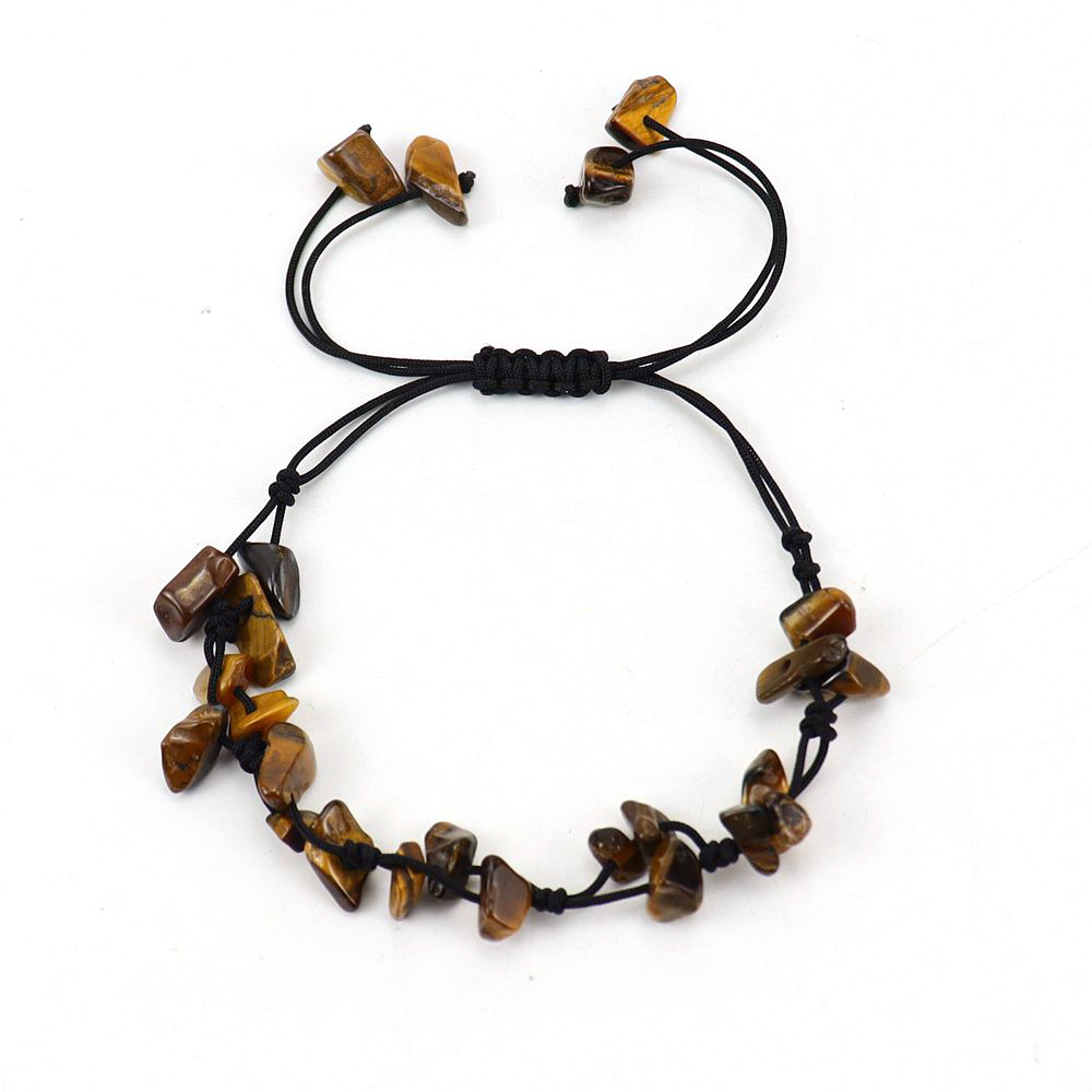 Natural Gem Stone Bracelet 7 Chakra Irregular Crystal Chip Beads Weave Bracelets Bangles For Women