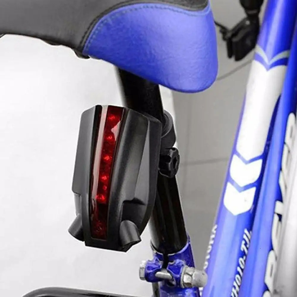 Bike Lights 2 Laser 5 LEDs Rear Tail Light Waterproof Bicycle Cycling Taillights LED Safety Warning 231206