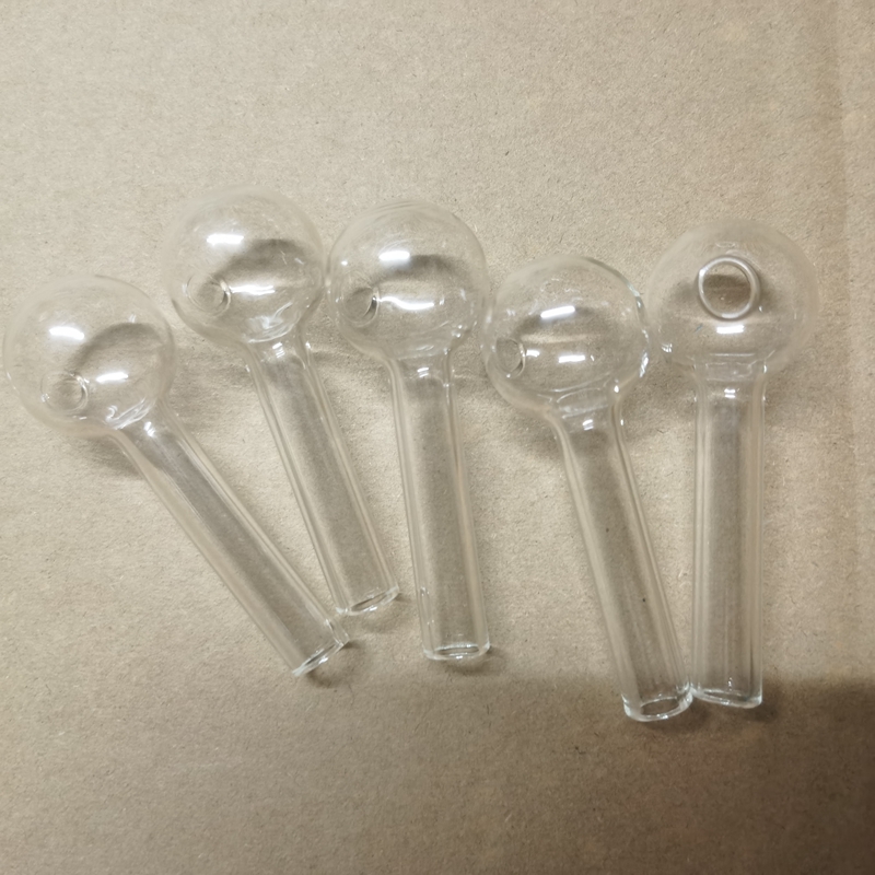 Mini Clear Glass Pipe 7CM 25mm ball Burning tube Glass Burner Smoking Pipes handcraft
