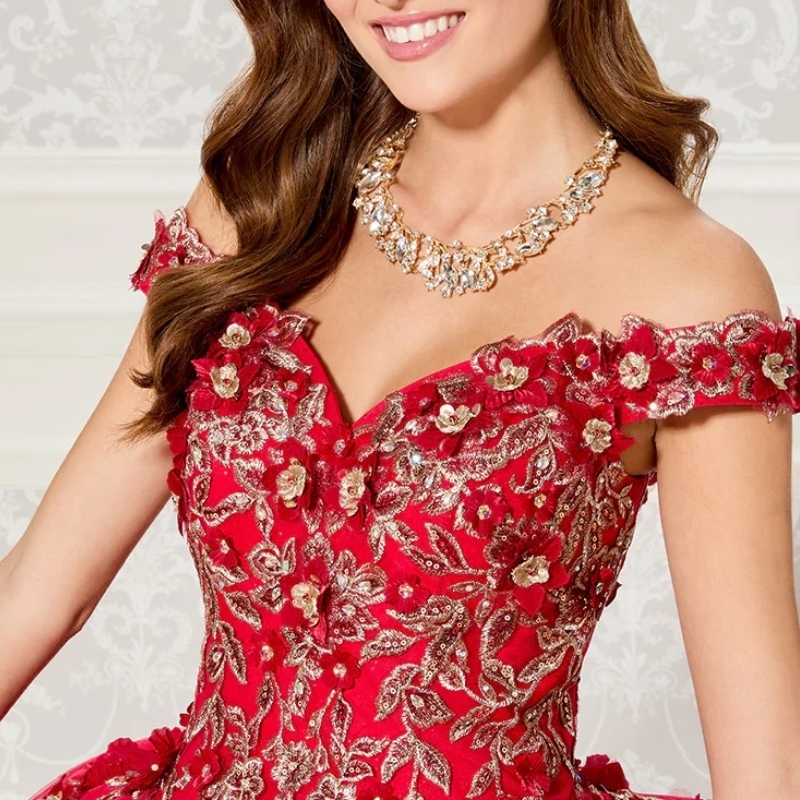 Red Shiny Quinceanera Dresses Applique Lace With Cape Tulle Ball Gown Corset Back Prom Party Sweet 16 Pageant Gowns Vestidos De 15 Anos