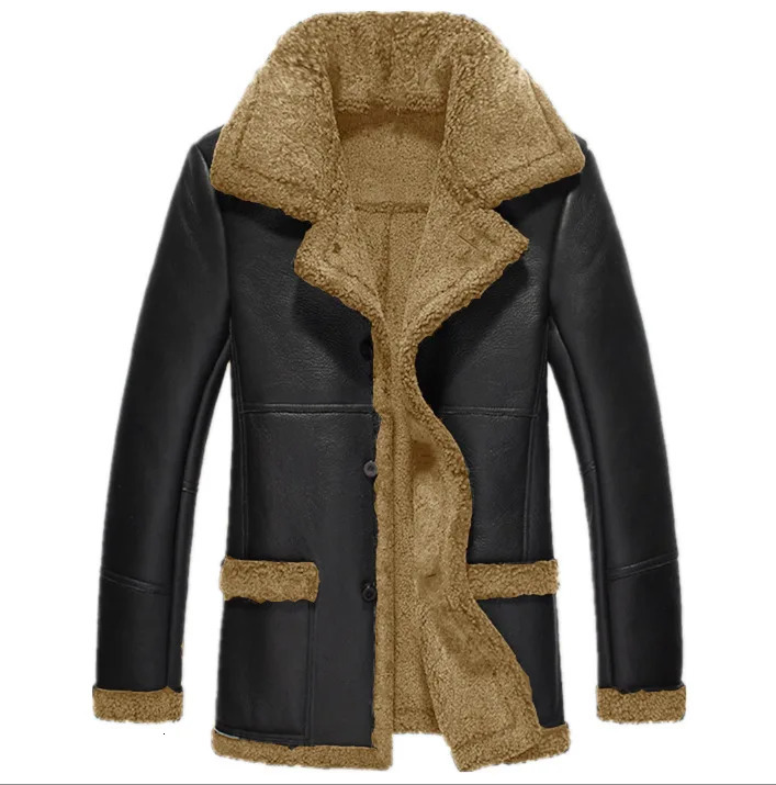 Men's Leather Faux 2023 Fur Coat Outdoor Jacket Autumn Winter Integrated Thickened Long Sleeve Fashion Casual Solid Color 231205