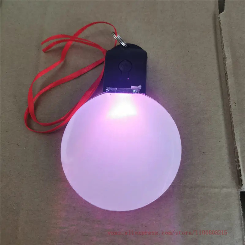 Keychains Lanyards sublimation blank light round Acrylic christmas ornaments tranfer printing consumable 15pcs/lot 231205