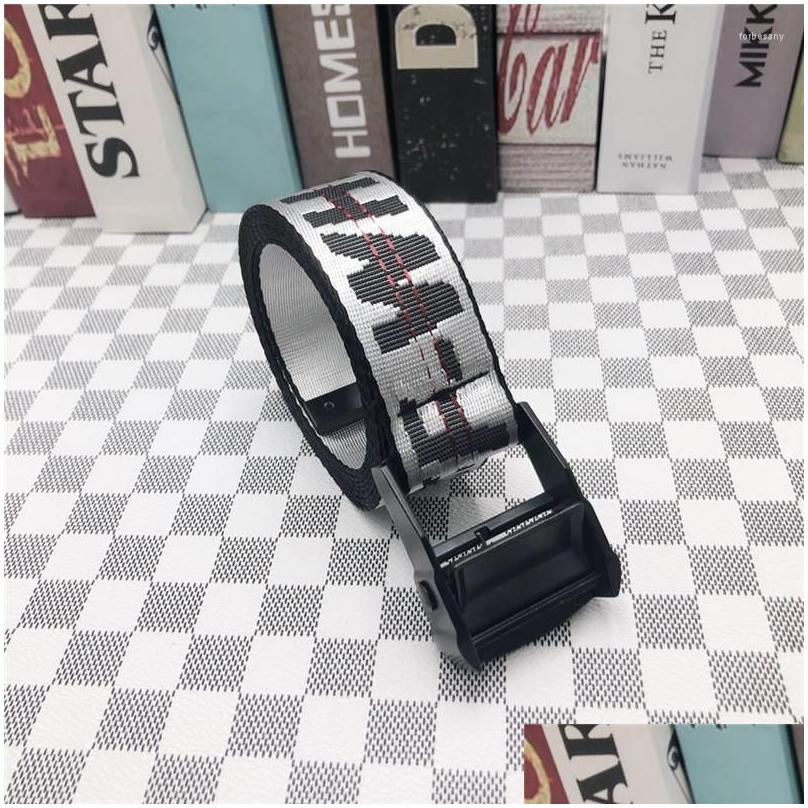 Belts Fashionable Mens Womens Canvagehs Letters Youth Students Street Hip-hop Trend Lengthened Couple Models Gift Drop Delivery Fas Dh7ia