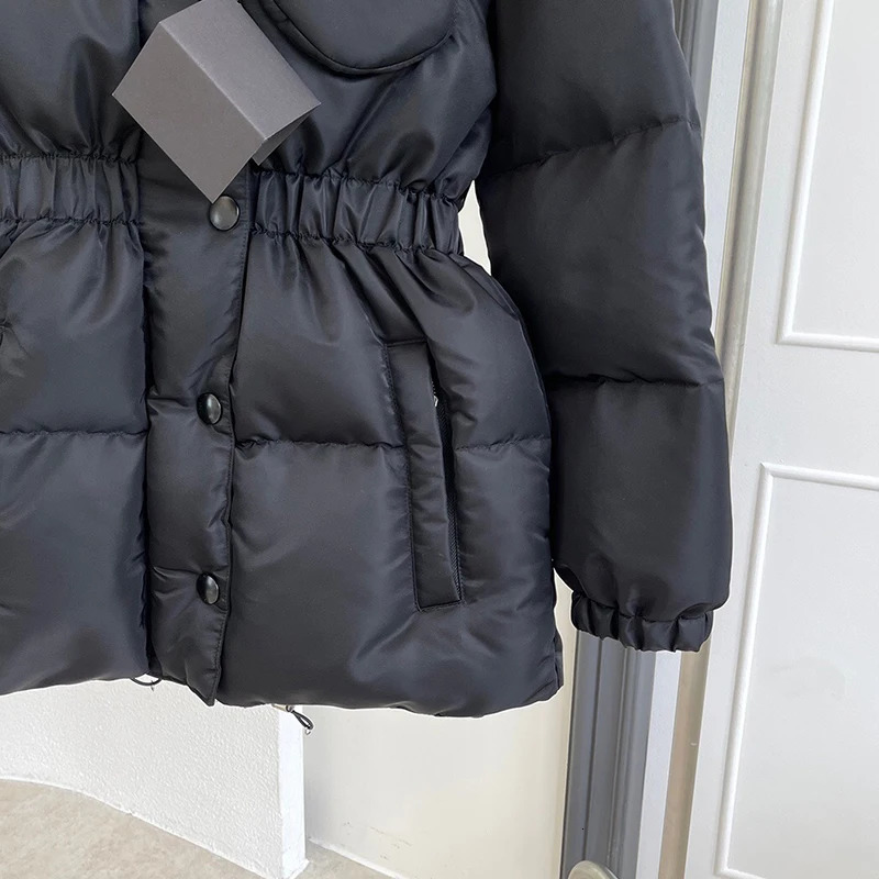 Women's Down Parkas Jacket Medium Length Waist Fashion Ashaped Hooded Winter Coat 231205