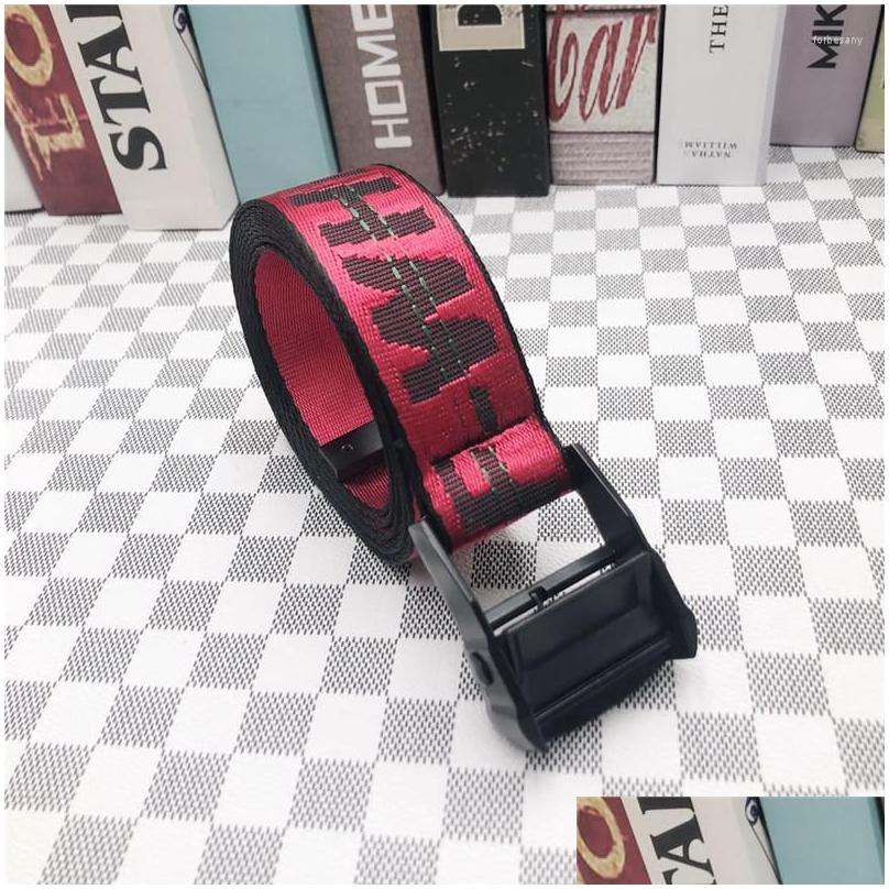 Belts Fashionable Mens Womens Canvagehs Letters Youth Students Street Hip-hop Trend Lengthened Couple Models Gift Drop Delivery Fas Dh7ia