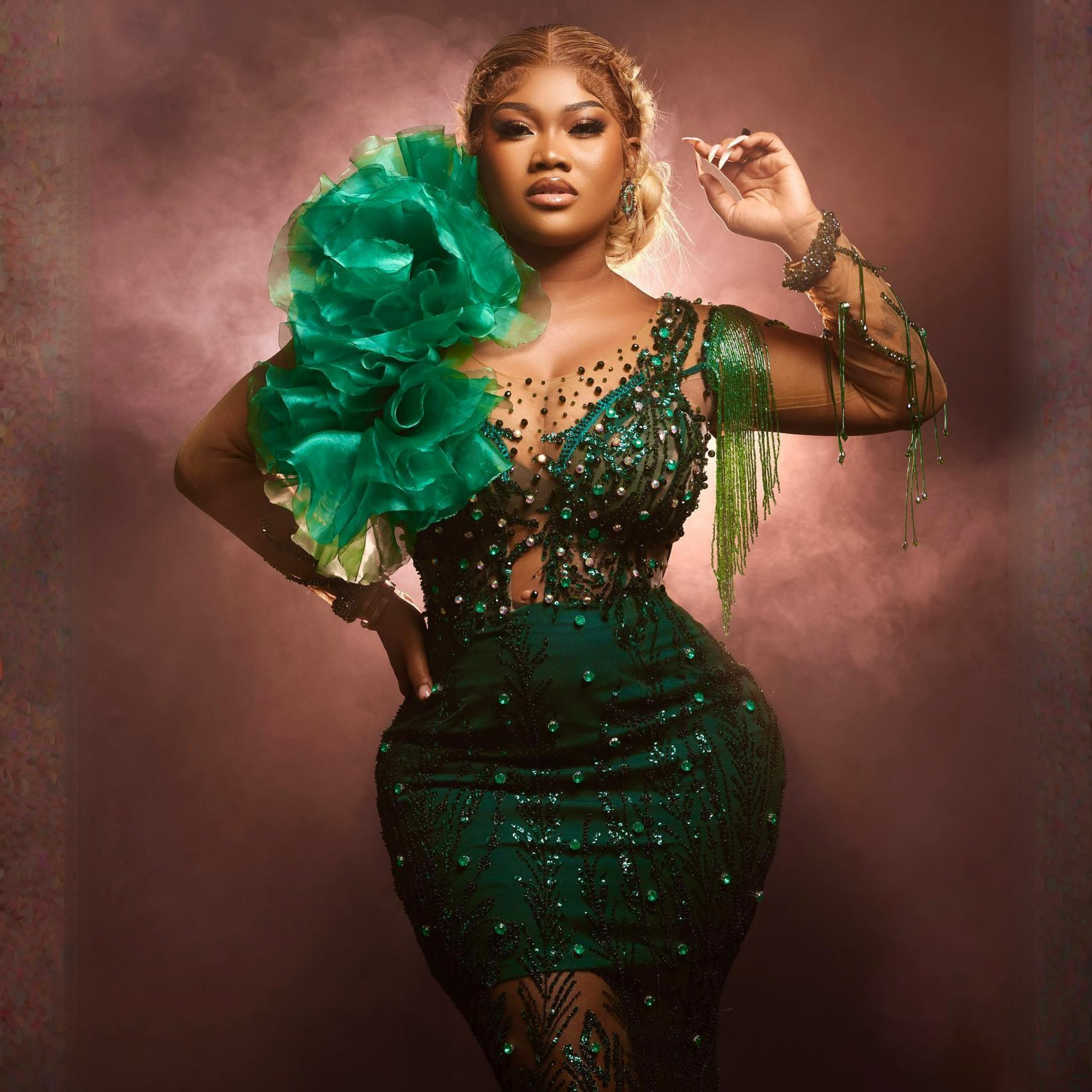 Emerald Green Aso Ebi Evening Dresses Illusion Mermaid Lace Beading Rehie Birthday Party Prom Dress for Black Girls Second Reception Gala Pageant Gown