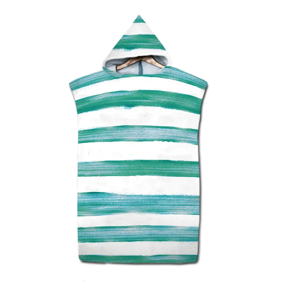 Towels Robes Microfiber Stripe Kids Bath Towel with Cloak Adult Beach Changing Robe Poncho Surf Quick Dry Hooded Bathrobe Swimming Pool Parts 231204