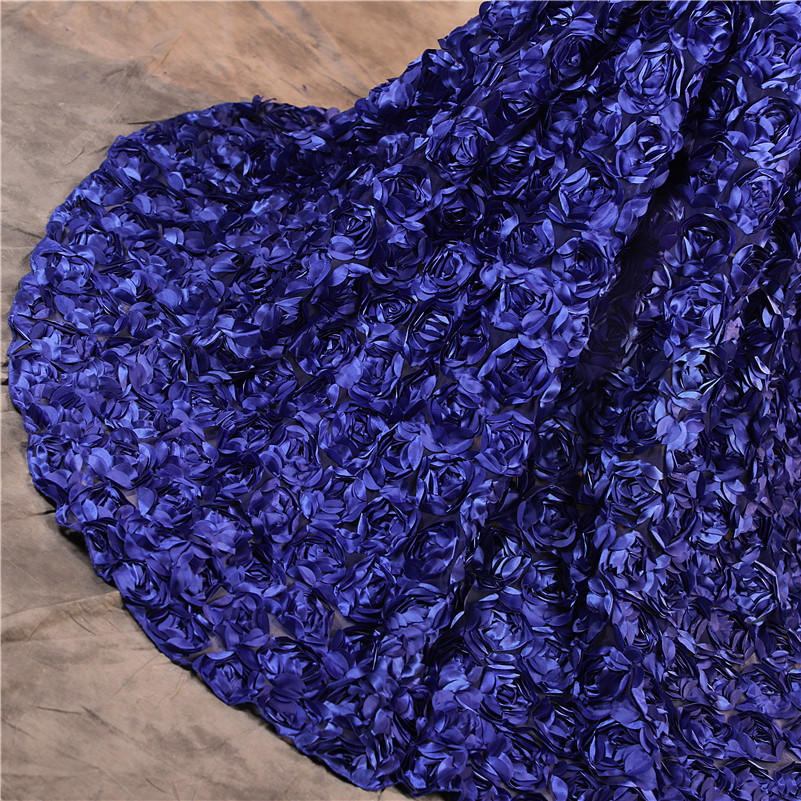 Cascading Ruffles Royal Blue Mermaid Prom Dresses Sequined Lace Flowers Halter Neck Backless Long Women Evening Party Gowns Custom Made BM3507