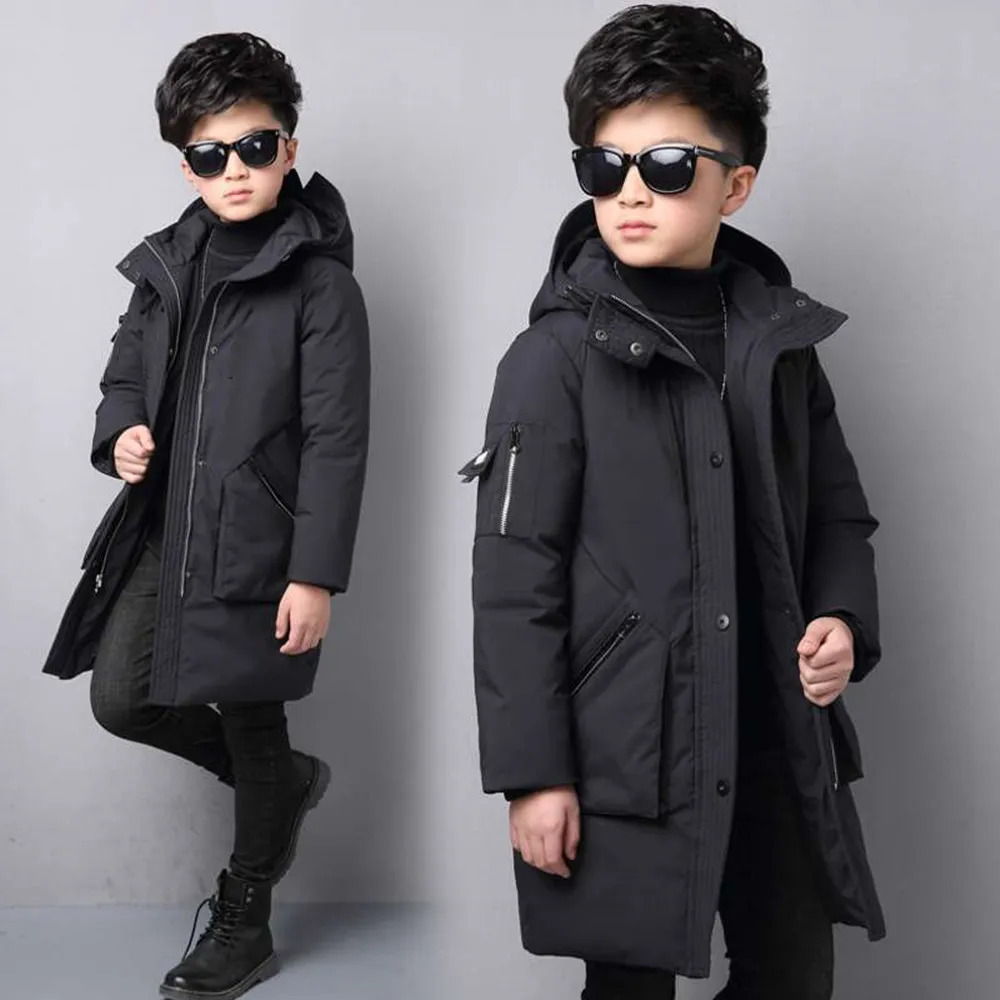 Down Coat 30 degree children clothing boy clothes warm winter down cotton jacket Hooded coat Teen thicken outerwear kids waterproof parka 231206