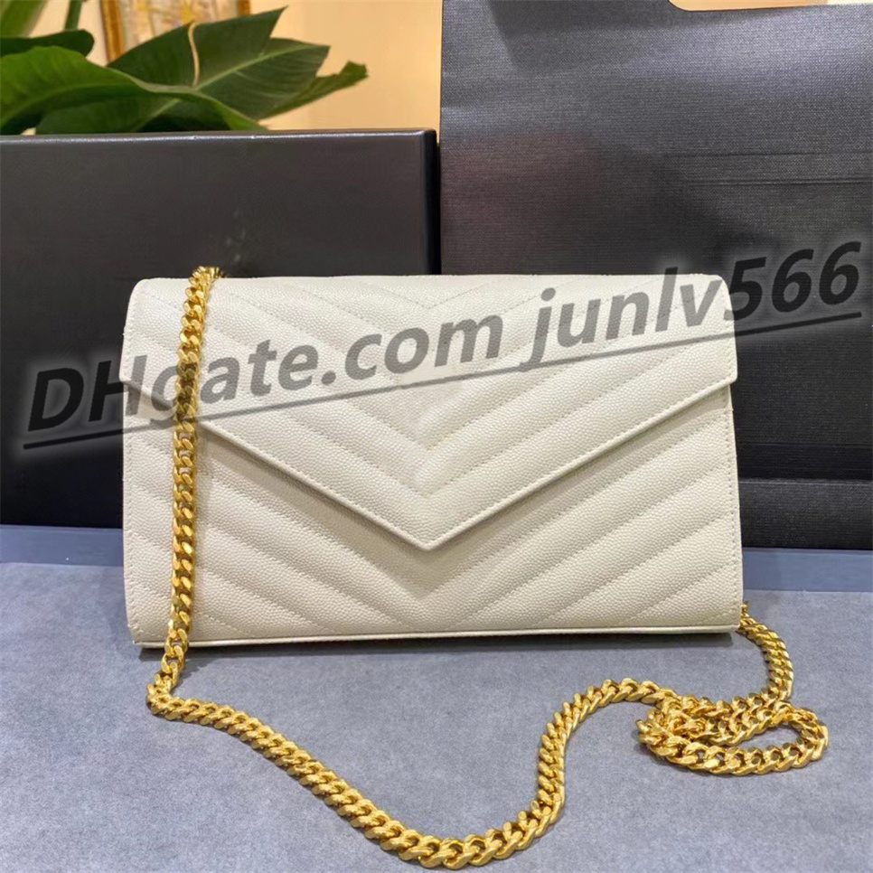 10a top quality chain strap bags fashion lady clutch chain envelope shoulder bags cowhide leather handbag card holder purses women messenger travel tote Wholesale