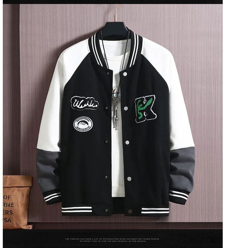 Mens Tracksuits Arrival Super Large Fashion Contrast Baseball Jacket Spring Autumn Set Sweatpants Plus Size 4XL6XL 7XL 8XL 9XL 10XL 231206