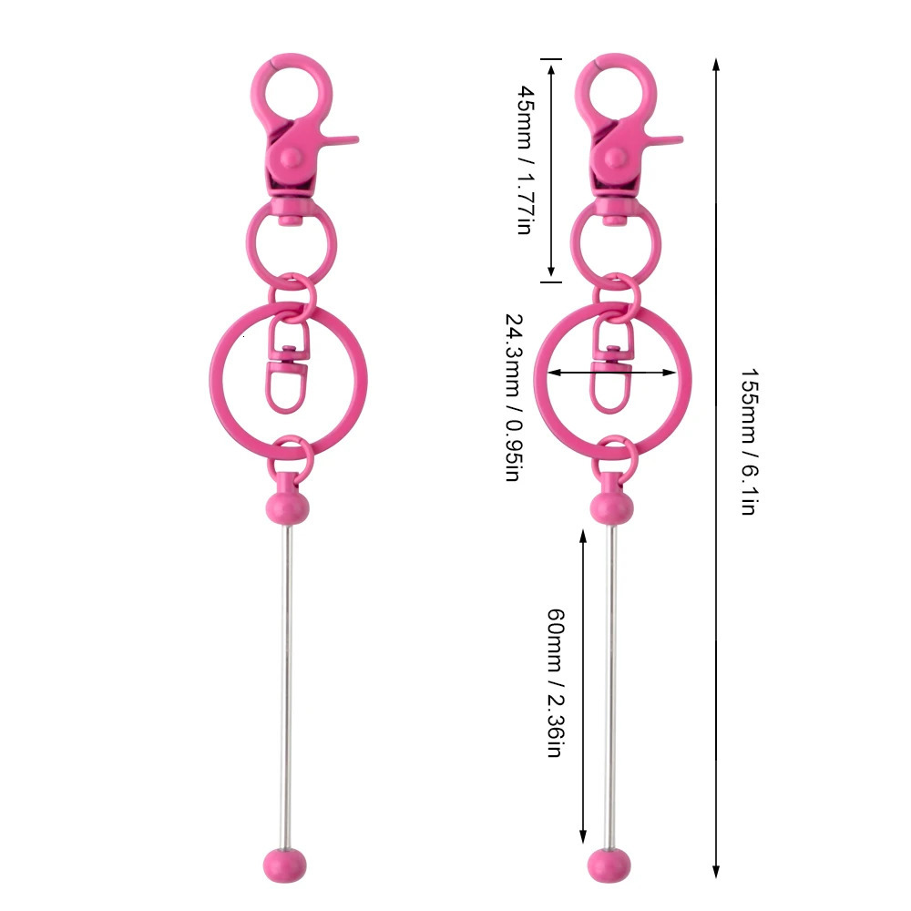 Keychains Lanyards 10~100Pcs Wholesale Metal Keyring Bead Lobster Claw Clasp KeyChain DIY Bead For Jewelry Making Car Keychain Bag Decoration 231205