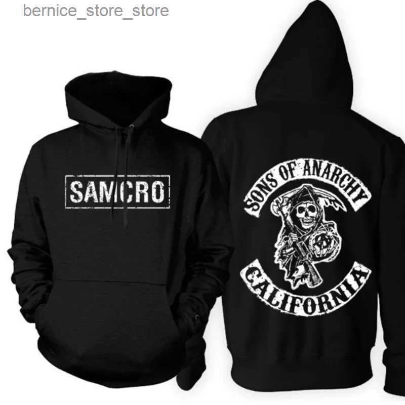 Men's Hoodies Sweatshirts 2023 High Quality Screen Printed S-Sons of Anarchys Samcro Fleece Sweatshirt Hoodie Pullover Sweatshirt Men Clothing Q231206