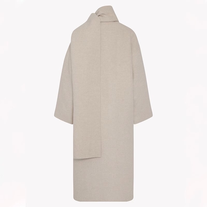 Th~row Autumn and Winter New Handmade Wool Blended Scarf Double layered Cashmere Coat Coat